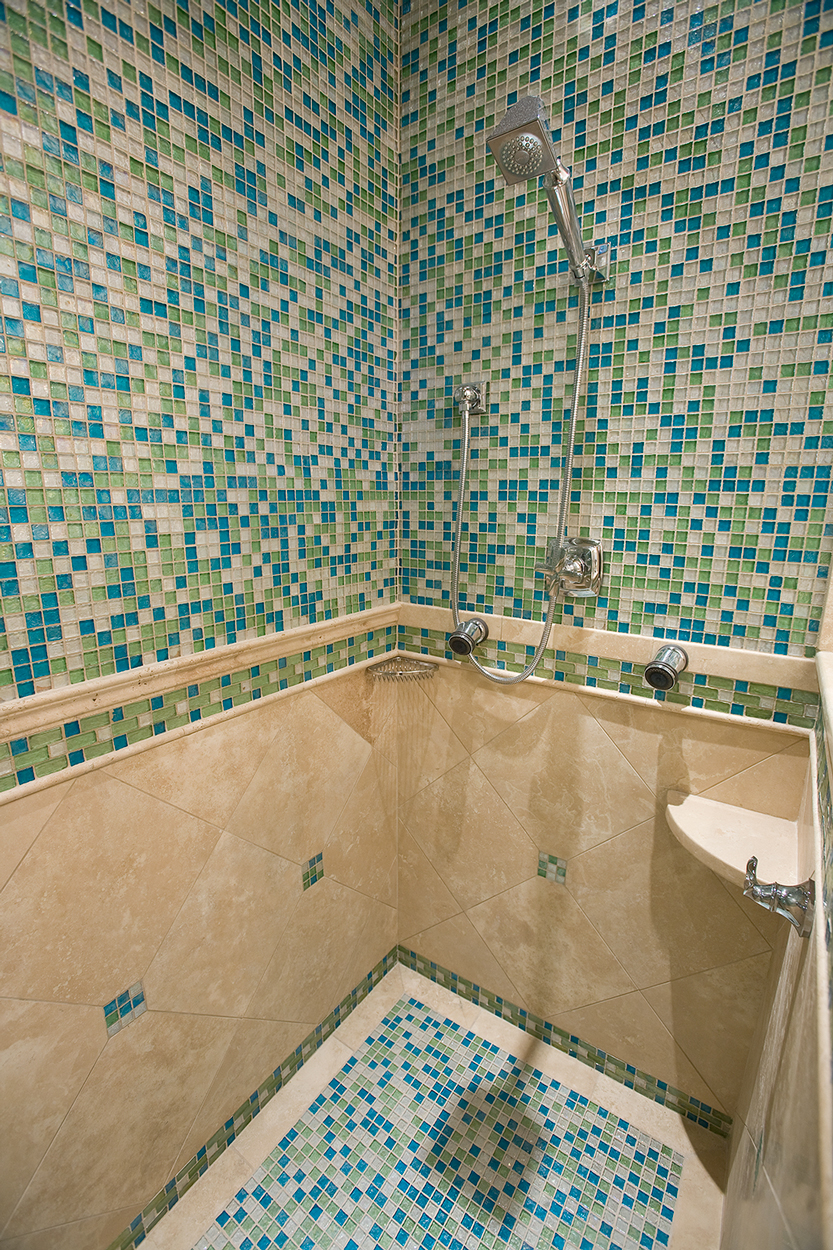 Glass Tile Mosaic Shower
