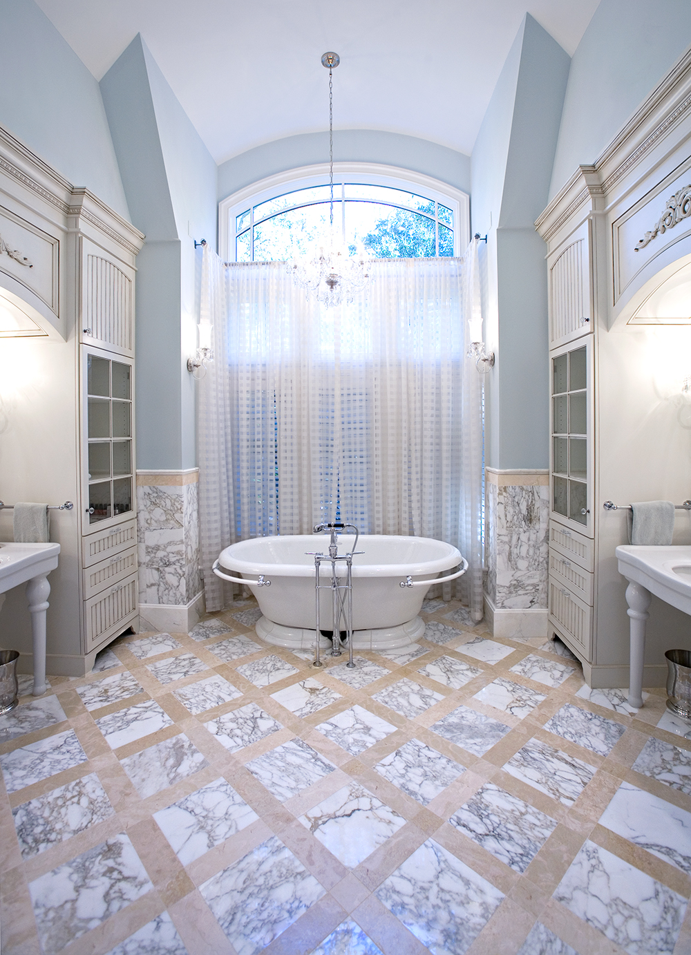 Calacatta Durango Marble Floor Tub