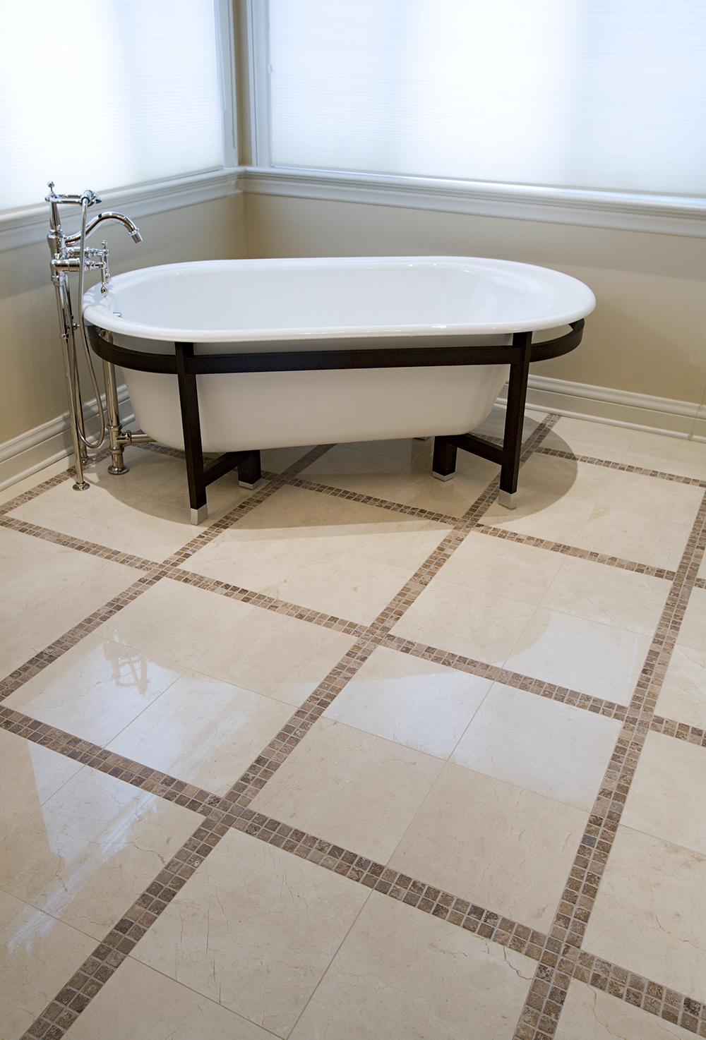 Crema Marfil Mosaic Floor