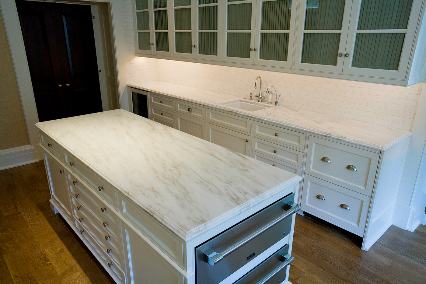 White Danby Marble Kitchen