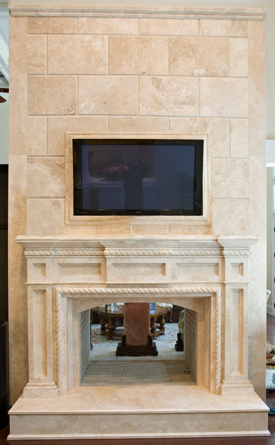 Durango Limestone Fireplace