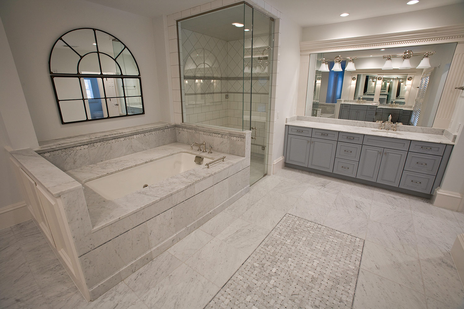 White Carrara Marble Bath