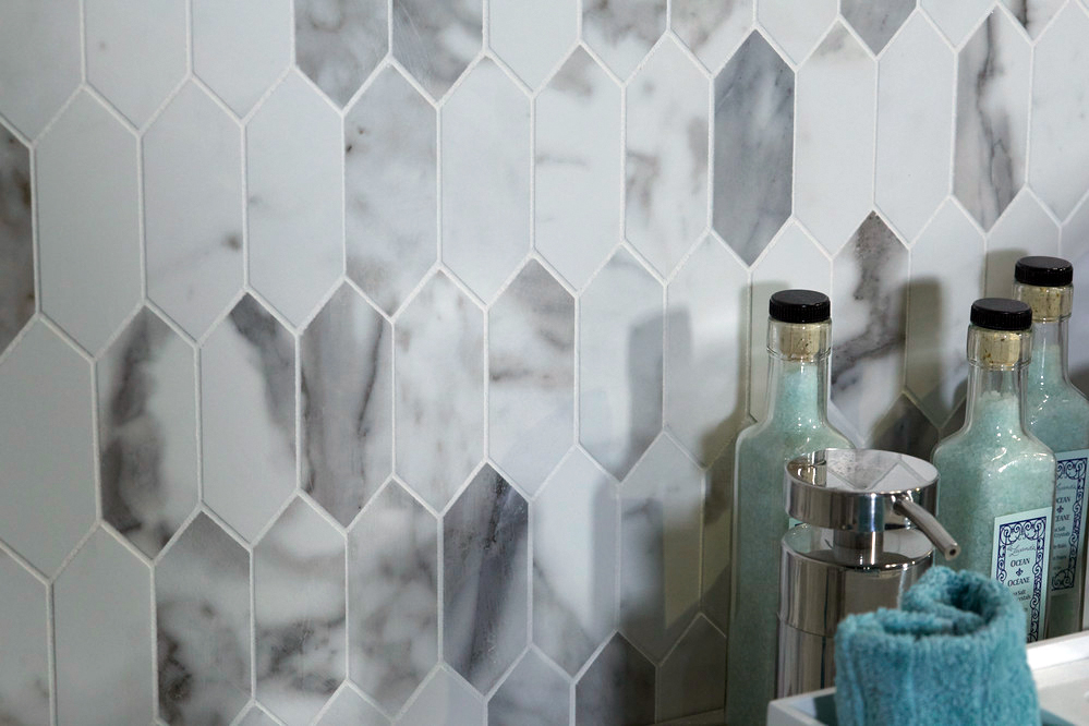Daltile Marble Attache Calacatta Mosaic Tiles