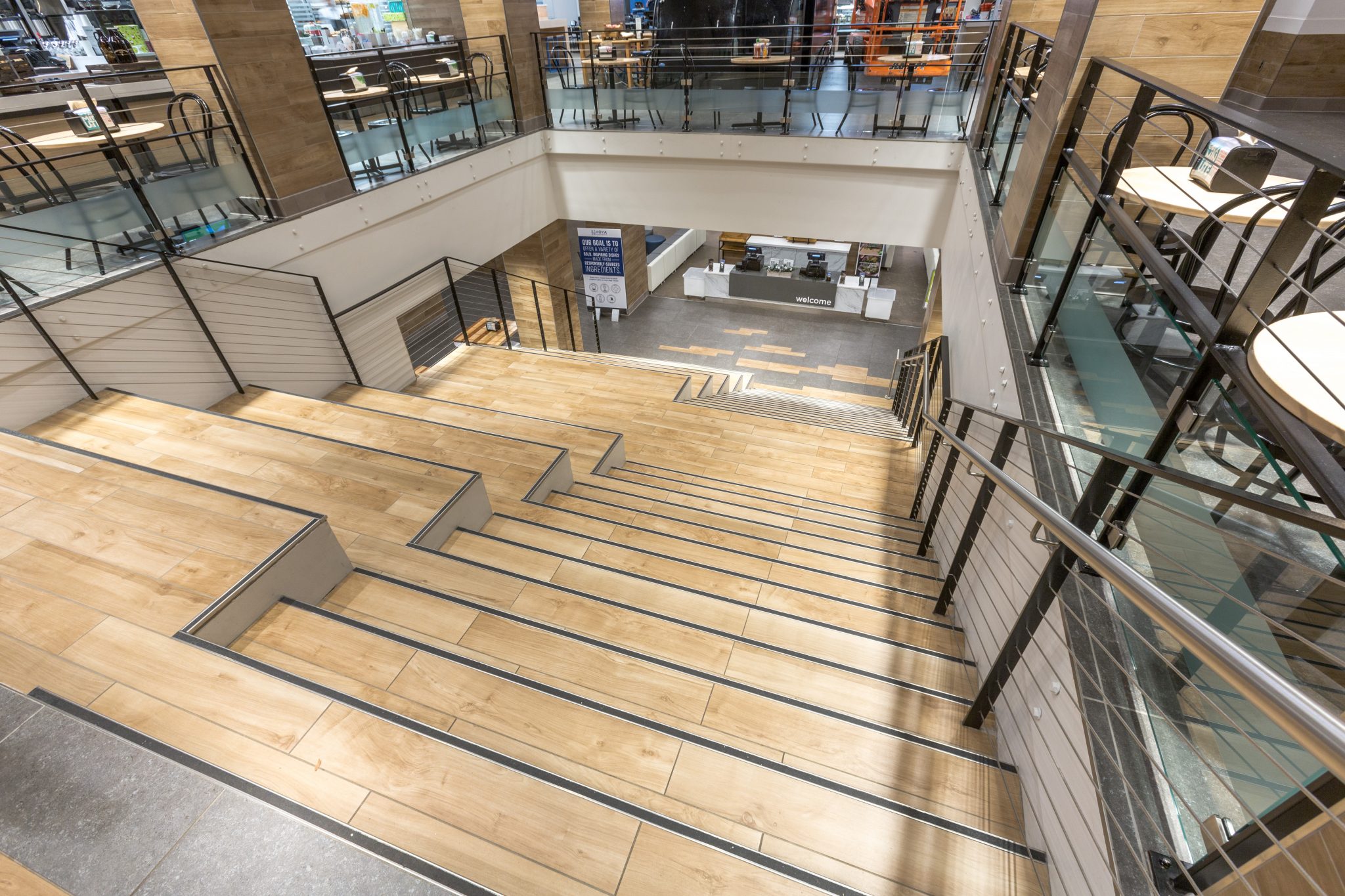 georgetown university wood look tile stairs