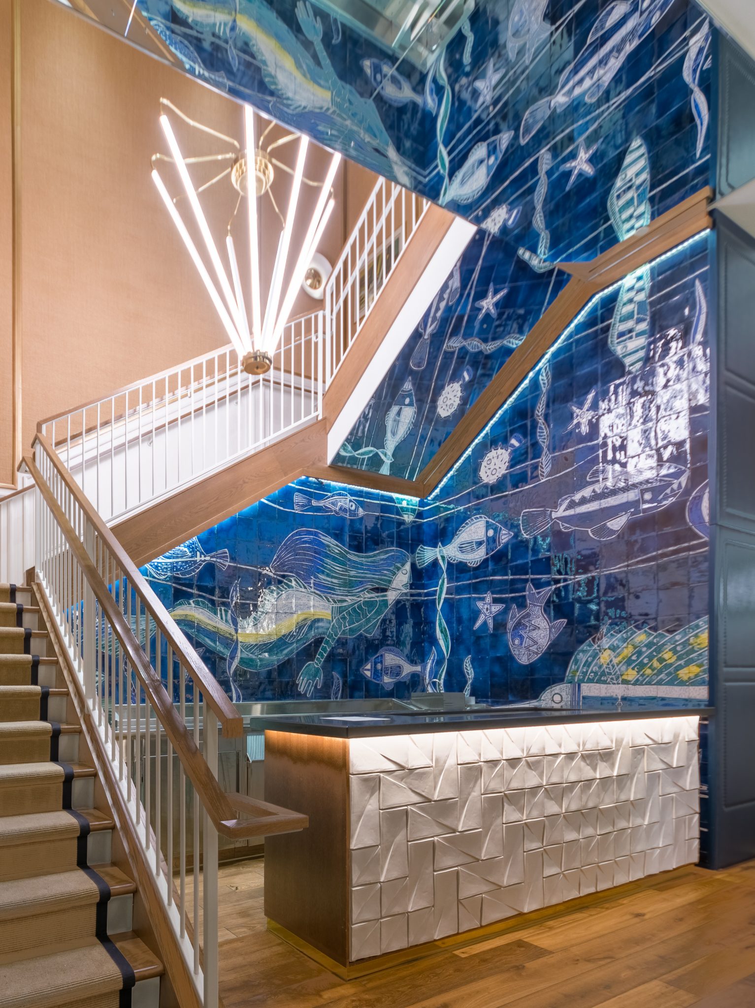 Del Mar Hand Painted Tile Installation